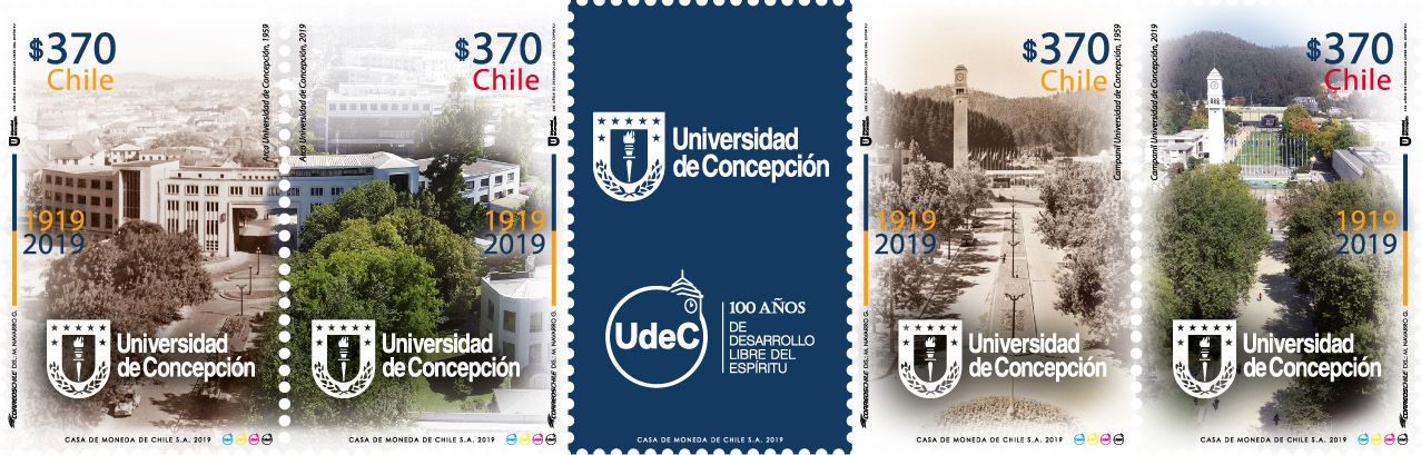 Sellos Postales De Chile 75 Años Universidad De Concepción. 
