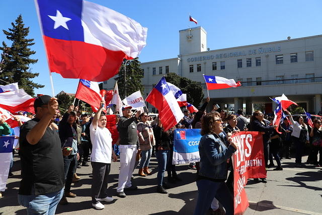 Estiman un 80% de adhesión a movilización del sector público en Chillán