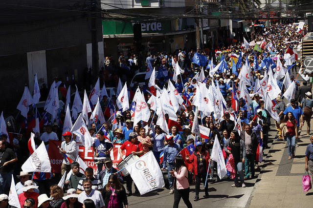 Con masiva movilización gremios de Ñuble respaldaron paro nacional