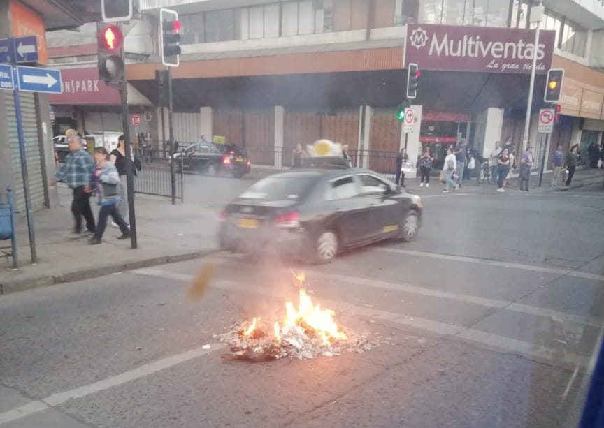Barricadas en el centro en día 20 de manifestaciones