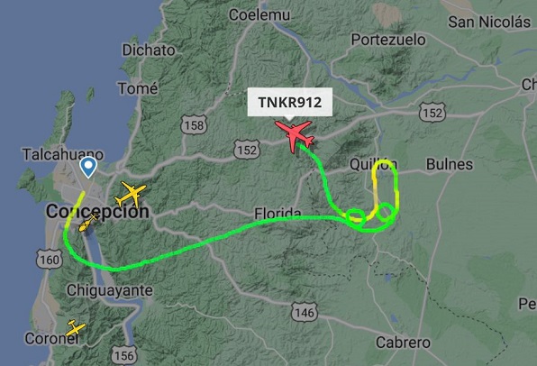 Avión Ten Tanker vuelve a operar en Ñuble por incendios forestales