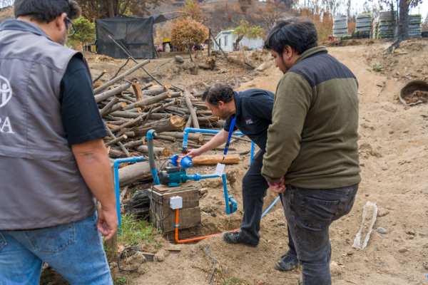 Gore trabaja en la instalación sanitaria de 26 viviendas transitorias