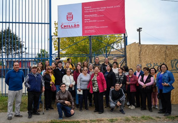 Colocan la primera piedra para la sede vecinal de Villa Quilmo en Chillán