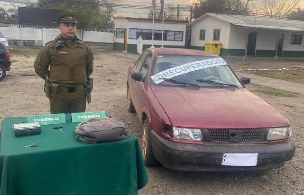 Detenido por robo de vehículo en Chillán tenía 14 detenciones por delitos