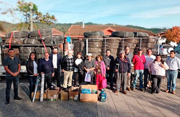 Entregan donaciones a productores de Portezuelo afectados por incendios