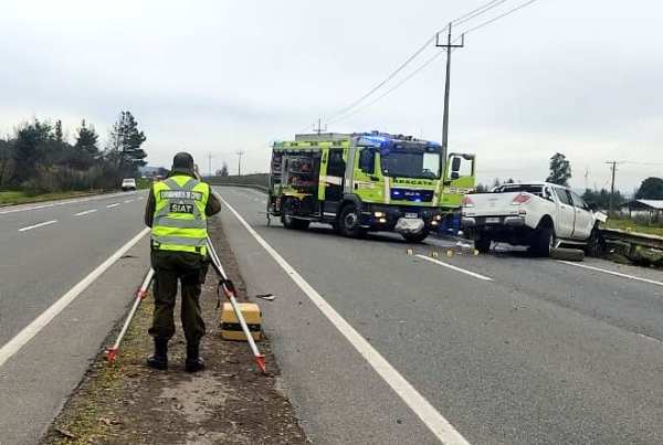 Un conductor fallecido y otro herido deja accidente en Autopista del Itata