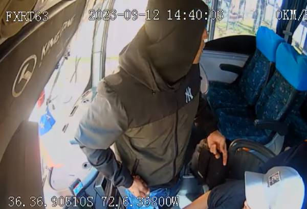 Video registra robo al interior de un bus en Ñuble