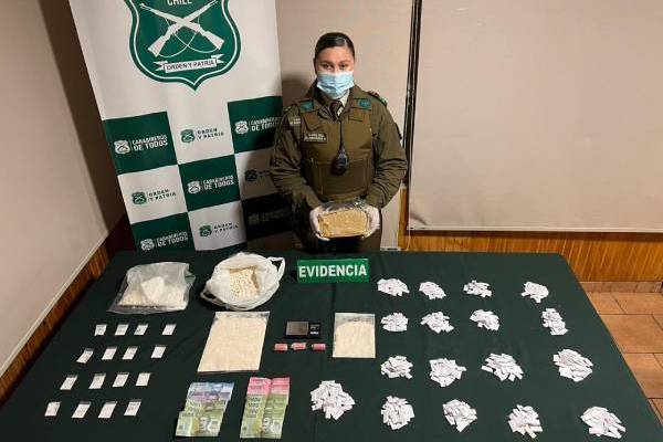 Dos detenidos por tráfico de cocaína y pasta base en Chillán
