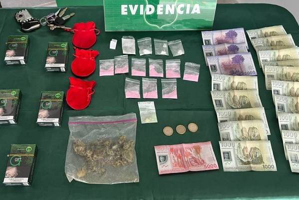 Dos detenidos por microtráfico de marihuana, cocaína y tusi en Quirihue