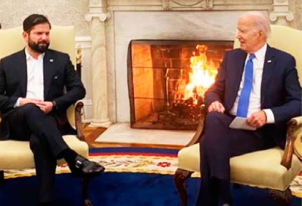 Boric planteó su postura sobre Gaza en cita con Biden
