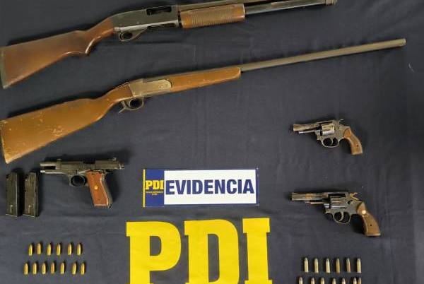 PDI recupera cinco armas de fuego no regularizadas en Yungay